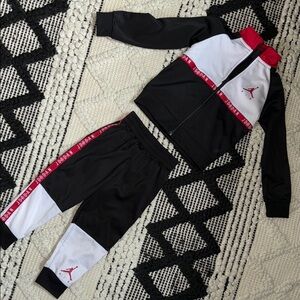 Jordan Black and White Jacket with Red Details